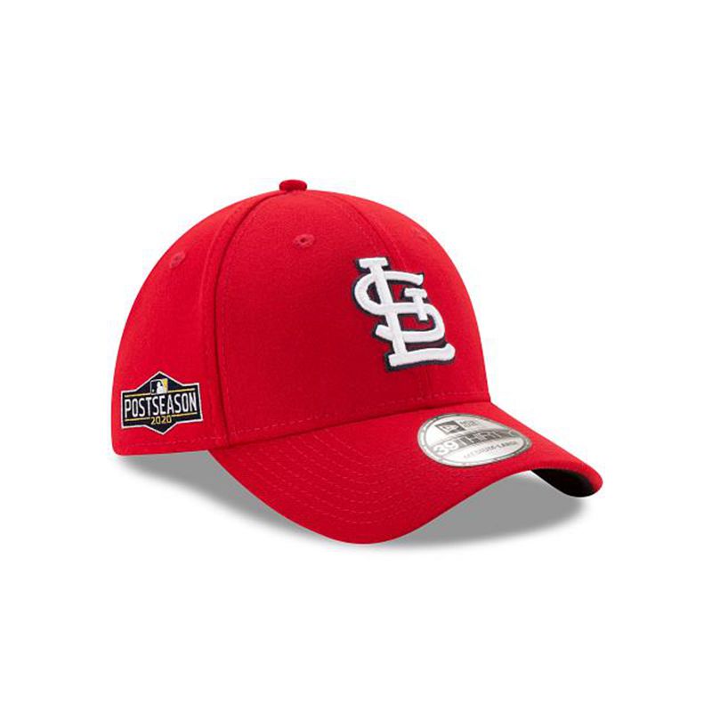 MLB St. Louis Cardinals Postseason Side Patch 39Thirty Stretch Fit (YQL0804) - Red New Era Caps